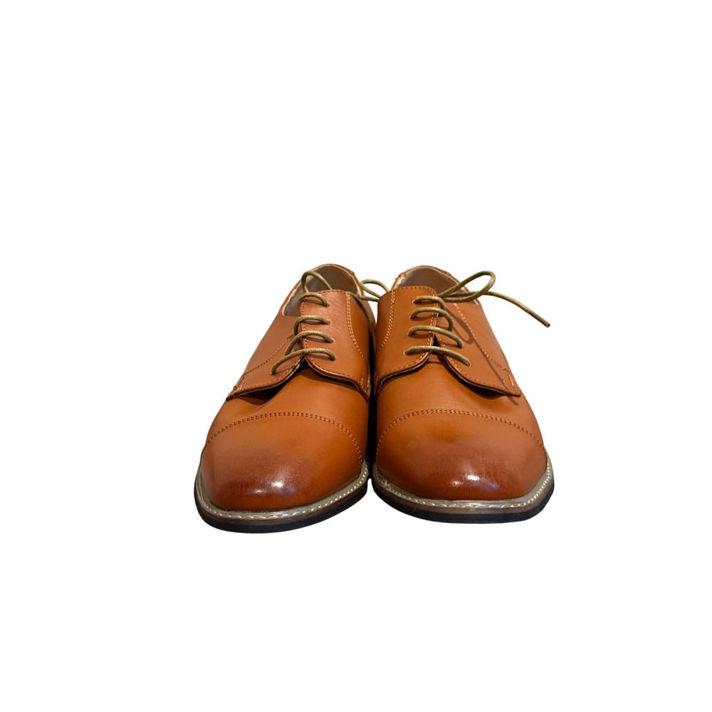 UNG MARC Mens Brown Cap Toe Oxford Dress‎ Shoes Lace Up Low Heel Sz 10.5 - Picture 2 of 9
